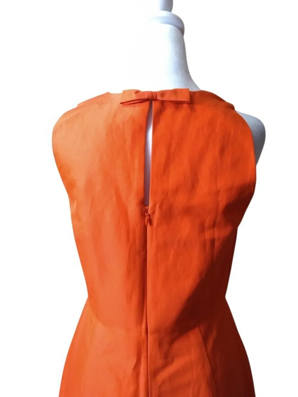 J. Crew Silk Blend Orange Dress Size 4 Peplum Ruffle Hem Sleeveless Preppy